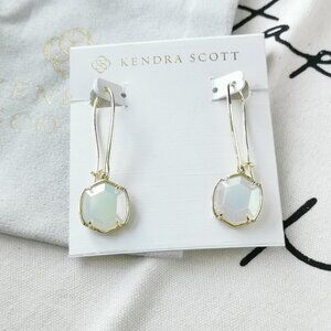 Kendra Scott Drop Earrings - Davis Iridescent Opalite Gold